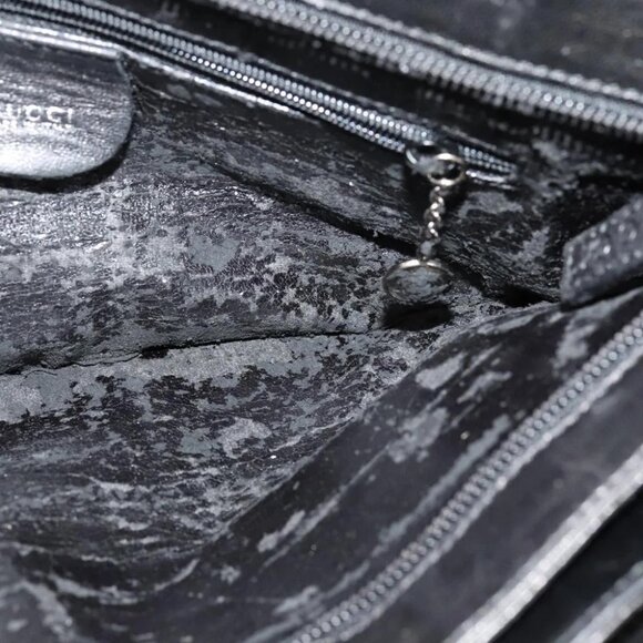 GUCCI Hand Bag Leather Black Auth fm4522 - Picture 4 of 16